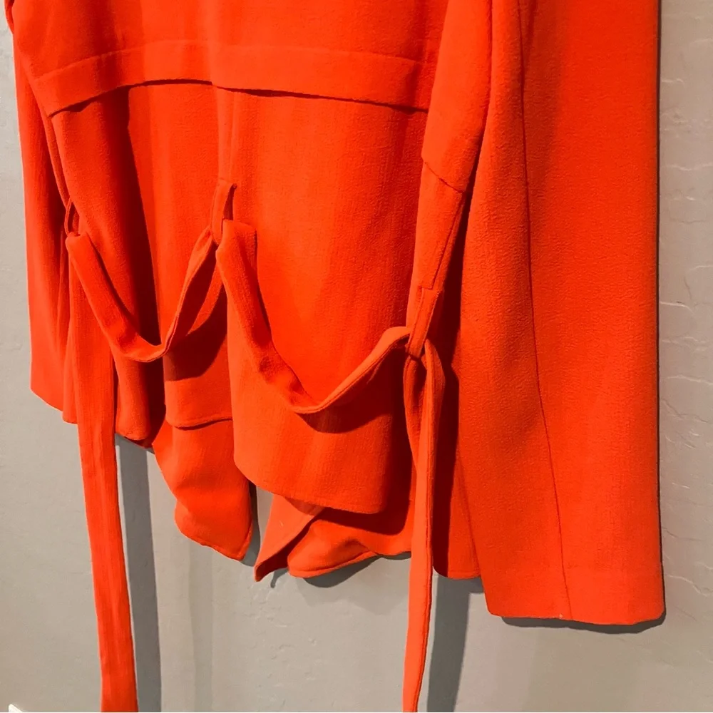 Vince Camuto Orange Tie Open Front Blazer Jacket Size 8 - Picture 9 of 11